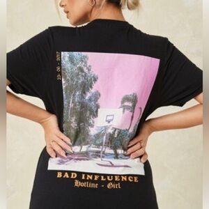 Misguided NWT Basketball Bad Habits Hotline Girl T-Shirt